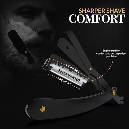 Utopia Care Single Edge Razor Blades – Stainless Steel Professional Barber Razor Blades for Hair Shaping, Shaving, Beard & Neckline Grooming (100 Pack)