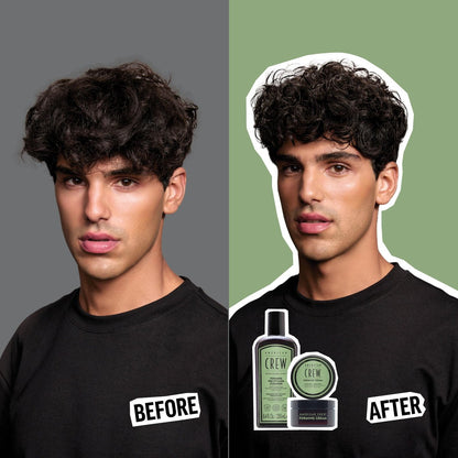 AMERICAN CREW Men's Pre-Styler Forming Shampoo for Textured & Curly Hair, Anti-Frizz & Curl Defining, With Jojoba Oil, Vegan, 8.5 fl oz Avelisse