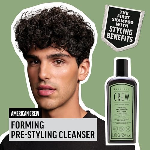 AMERICAN CREW Men's Pre-Styler Forming Shampoo for Textured & Curly Hair, Anti-Frizz & Curl Defining, With Jojoba Oil, Vegan, 8.5 fl oz Avelisse