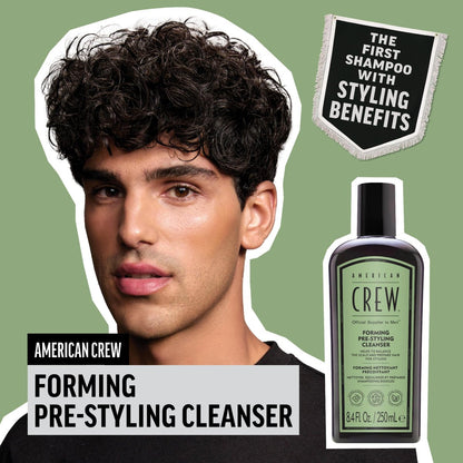AMERICAN CREW Men's Pre-Styler Forming Shampoo for Textured & Curly Hair, Anti-Frizz & Curl Defining, With Jojoba Oil, Vegan, 8.5 fl oz Avelisse