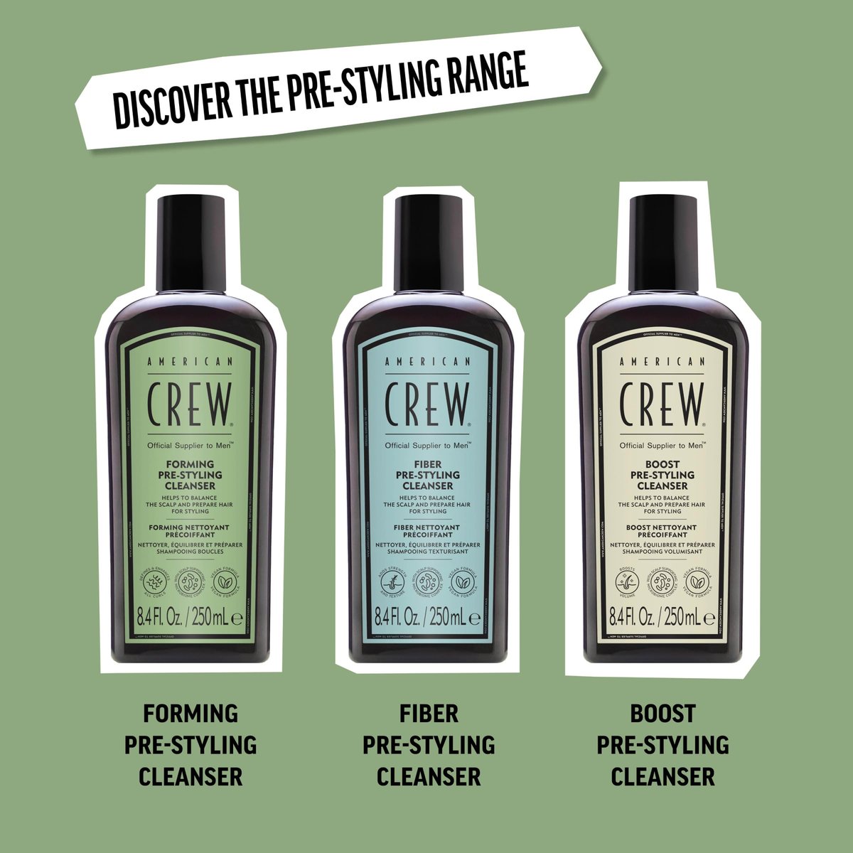 AMERICAN CREW Men's Pre-Styler Forming Shampoo for Textured & Curly Hair, Anti-Frizz & Curl Defining, With Jojoba Oil, Vegan, 8.5 fl oz Avelisse
