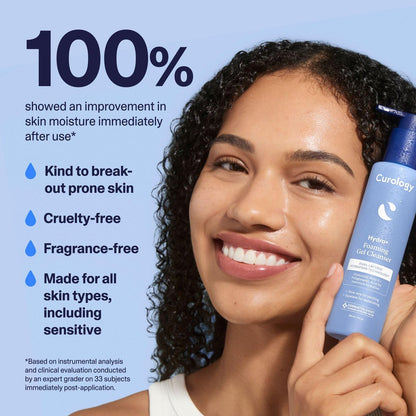 Curology Hydro+ Foaming Gel Facial Cleanser – Gentle Hydrating Face Wash for Sensitive Skin, Fragrance Free, 5 fl oz