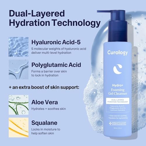 Curology Hydro+ Foaming Gel Facial Cleanser – Gentle Hydrating Face Wash for Sensitive Skin, Fragrance Free, 5 fl oz - görsel 8