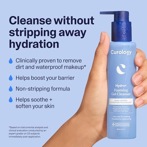 Curology Hydro+ Foaming Gel Facial Cleanser – Gentle Hydrating Face Wash for Sensitive Skin, Fragrance Free, 5 fl oz - görsel 4