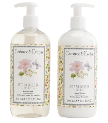 Crabtree & Evelyn Summer Hill Hand Wash and Hand Lotion 2-Pack Set - 16.9 Fl Oz Each - görsel 4