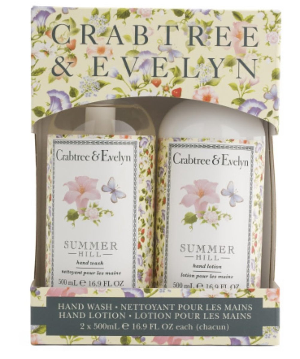 Crabtree & Evelyn Summer Hill Hand Wash and Hand Lotion 2-Pack Set - 16.9 Fl Oz Each - görsel 1