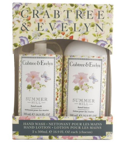 Crabtree & Evelyn Summer Hill Hand Wash and Hand Lotion 2-Pack Set - 16.9 Fl Oz Each