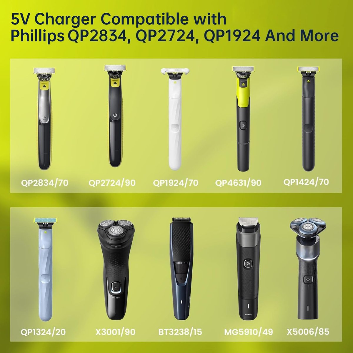 BENSN Type C Shaver Charger Adapter Compatible with Philips Norelco Wet & Dry Series 2000 3000 5000 7000 9000, USB C Charging Converter for OneBlade QP4631 QP4530 QP2724 QP2834 - görsel 3