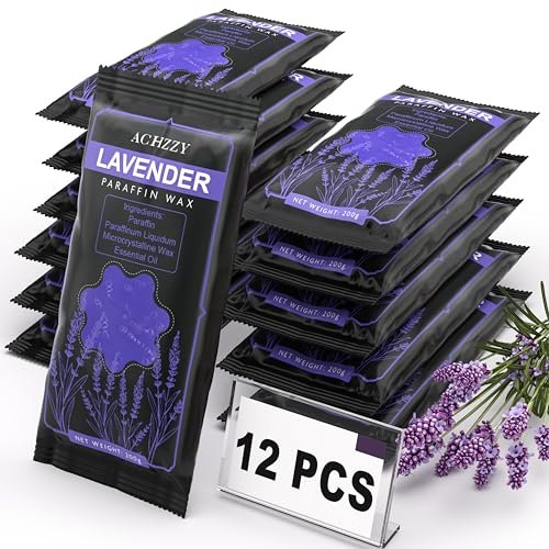 Lavender Scented Natural Paraffin Wax Refills, 12-Pack Blocks for Paraffin Baths – Deep Hydration & Moisturizing for Hands and Feet Avelisse