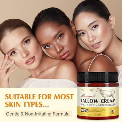 Meifenla Beef Tallow for Skin – Tallow and Honey Cream Natural Face Moisturizer, Hydrating Beef Tallow Balm for Face & Body Avelisse