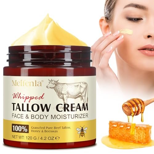Meifenla Beef Tallow for Skin – Tallow and Honey Cream Natural Face Moisturizer, Hydrating Beef Tallow Balm for Face & Body Avelisse