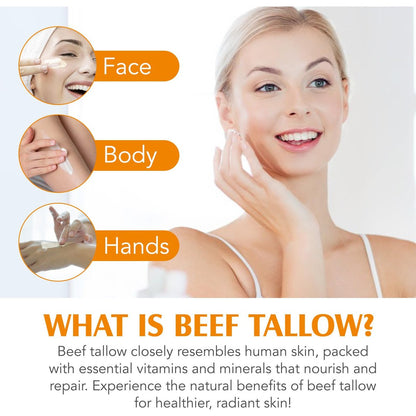 Meifenla Beef Tallow for Skin – Tallow and Honey Cream Natural Face Moisturizer, Hydrating Beef Tallow Balm for Face & Body Avelisse