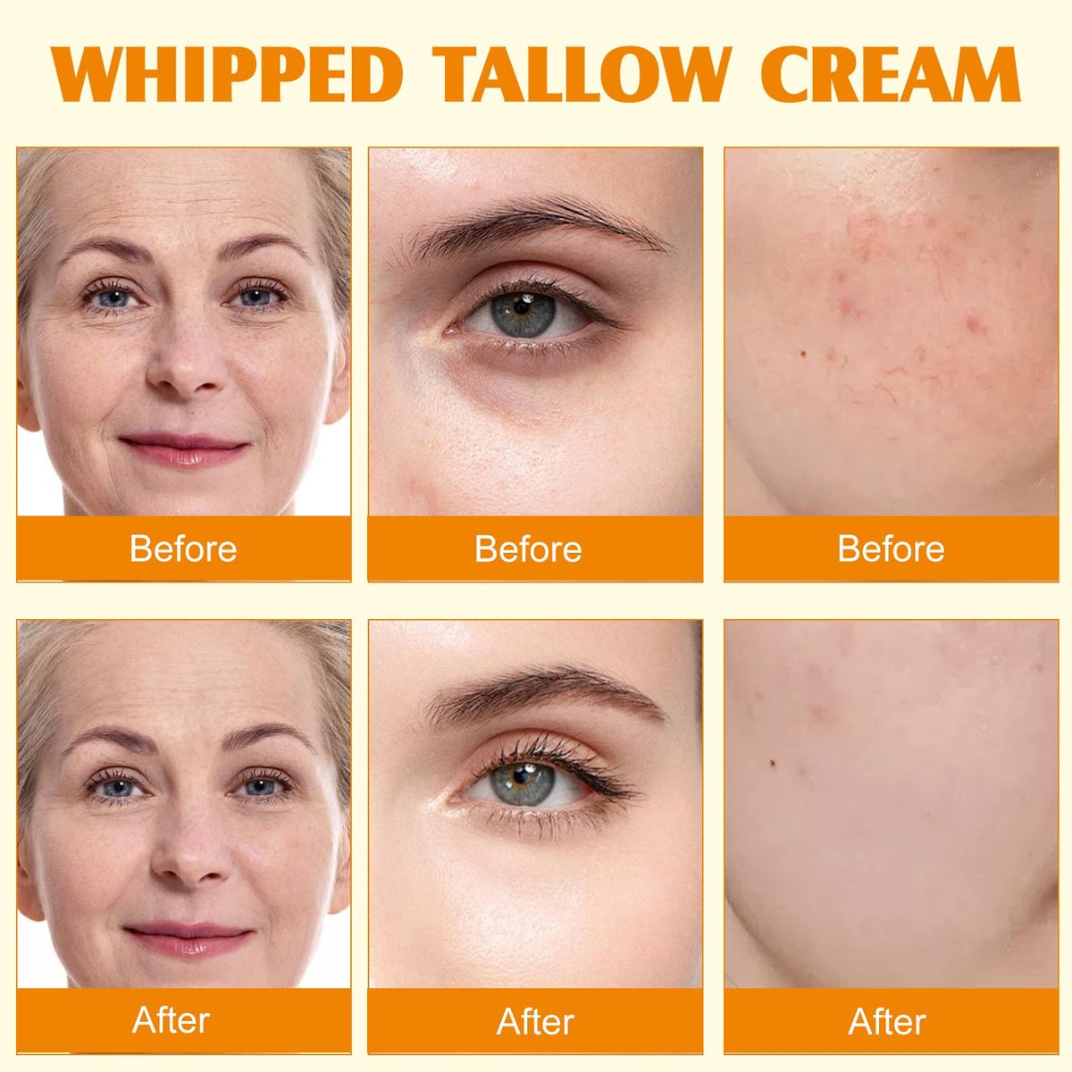 Meifenla Beef Tallow for Skin – Tallow and Honey Cream Natural Face Moisturizer, Hydrating Beef Tallow Balm for Face & Body Avelisse