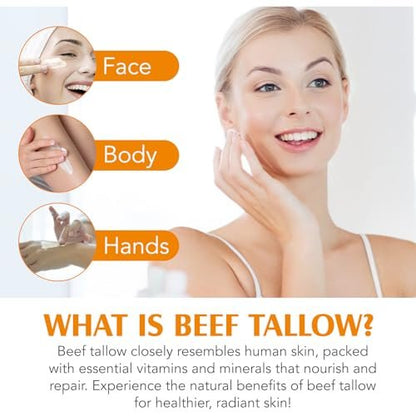 Meifenla Beef Tallow for Skin – Tallow and Honey Cream Natural Face Moisturizer, Hydrating Beef Tallow Balm for Face & Body Avelisse