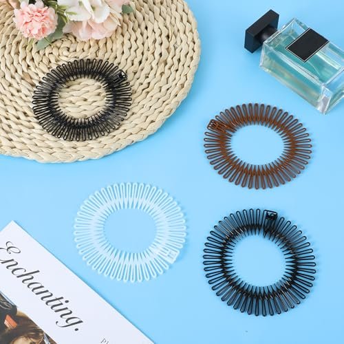 oruola 12pcs Claw Headband Comb Headband 90s Zig Zag Headbands Spiky Headbands for Women with Teeth Flexible Stretch Hair Band Hair Wrap Holders for Women Girls and Sports 3 Colors - görsel 10