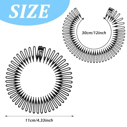 oruola 12pcs Claw Headband Comb Headband 90s Zig Zag Headbands Spiky Headbands for Women with Teeth Flexible Stretch Hair Band Hair Wrap Holders for Women Girls and Sports 3 Colors - görsel 6