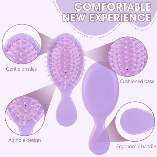 Phyyixs 12 Pack Mini Detangling Brushes - 12 Colors for Wet & Dry Hair, Compact Travel Hairbrush for Teens & Adults, Perfect for Bridesmaid Gifts, Party Favors & Stocking Stuffers - görsel 6