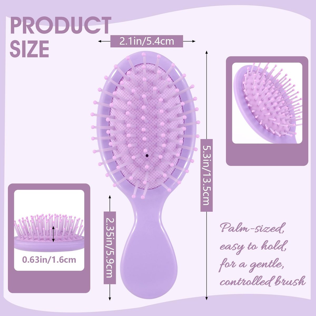 Phyyixs 12 Pack Mini Detangling Brushes - 12 Colors for Wet & Dry Hair, Compact Travel Hairbrush for Teens & Adults, Perfect for Bridesmaid Gifts, Party Favors & Stocking Stuffers - görsel 3