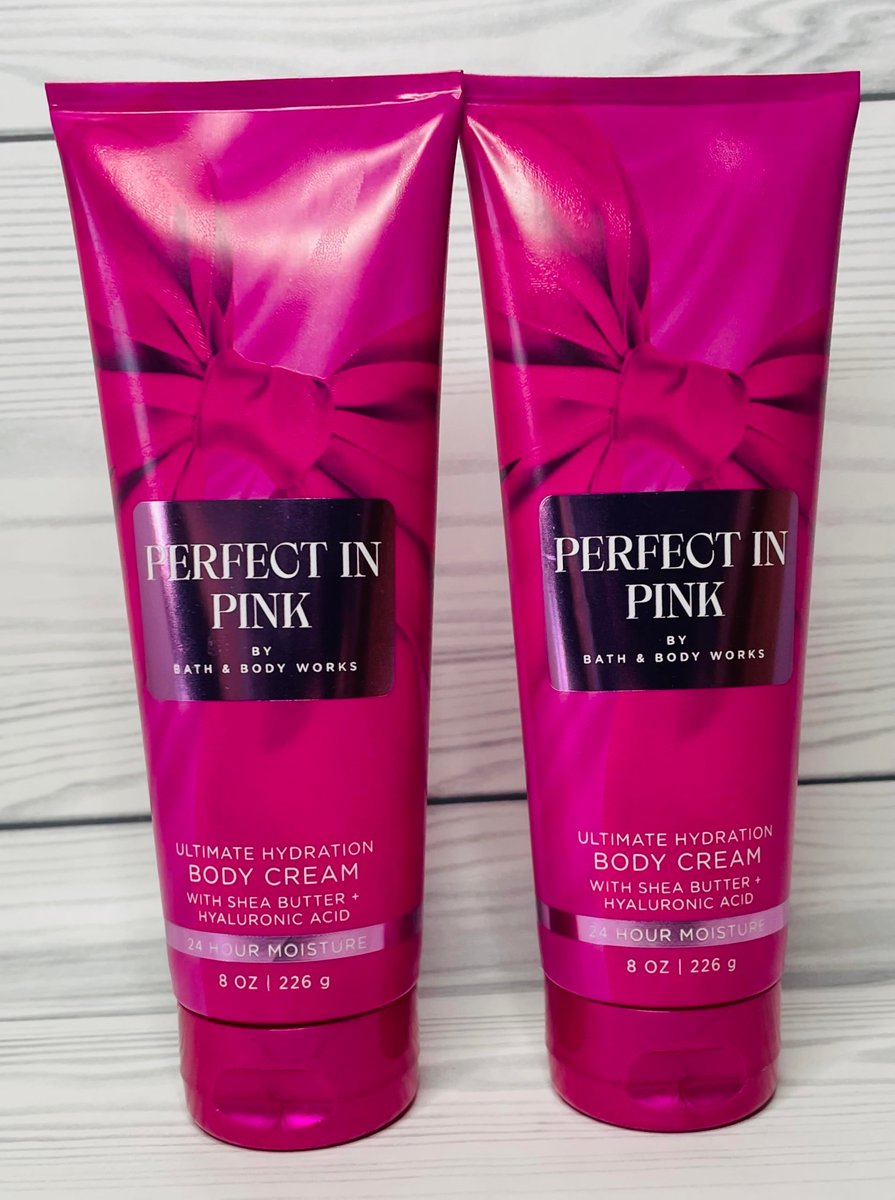 Bath & Body Works Perfect in Pink Ultimate Hydration Body Cream 8 oz (Pack of 2) Avelisse