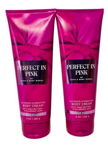 Bath & Body Works Perfect in Pink Ultimate Hydration Body Cream 8 oz (Pack of 2) Avelisse
