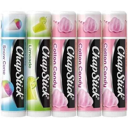 ChapStick Lip Balm Vacation Getaway Collection - 5 Piece Set: Snow Cone, Limeade, Cotton Candy Flavors