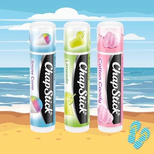 ChapStick Lip Balm Vacation Getaway Collection - 5 Piece Set: Snow Cone, Limeade, Cotton Candy Flavors - görsel 4