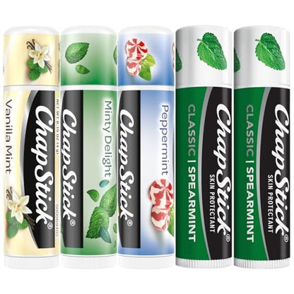 ChapStick Lip Balm Mint Favorites 5-Pack: Vanilla Mint, Minty Delight, Peppermint & 2 Classic Spearmint