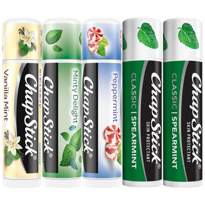 ChapStick Lip Balm Mint Favorites 5-Pack: Vanilla Mint, Minty Delight, Peppermint & 2 Classic Spearmint