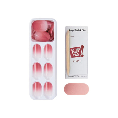 imPRESS Color Ombre Press On Nails 'Beat The Heat' - Pink Short Oval, 30 Fake Nails with PureFit Technology & Super Hold Adhesive