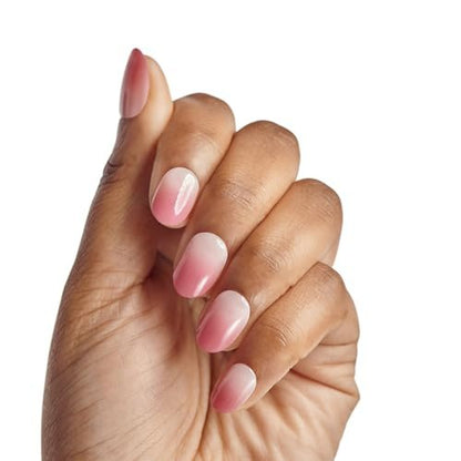 imPRESS Color Ombre Press On Nails 'Beat The Heat' - Pink Short Oval, 30 Fake Nails with PureFit Technology & Super Hold Adhesive