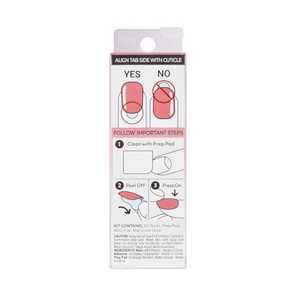 imPRESS Color Ombre Press On Nails 'Beat The Heat' - Pink Short Oval, 30 Fake Nails with PureFit Technology & Super Hold Adhesive