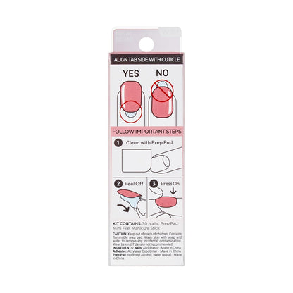 imPRESS Color Ombre Press On Nails 'Beat The Heat' - Pink Short Oval, 30 Fake Nails with PureFit Technology & Super Hold Adhesive
