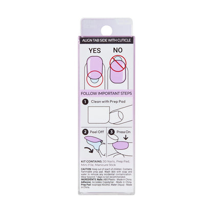imPRESS Color Ombre Press On Nails - 'Take A Chance' Purple Short Oval - PureFit Technology & Super Hold Adhesive - 30 Nails Set