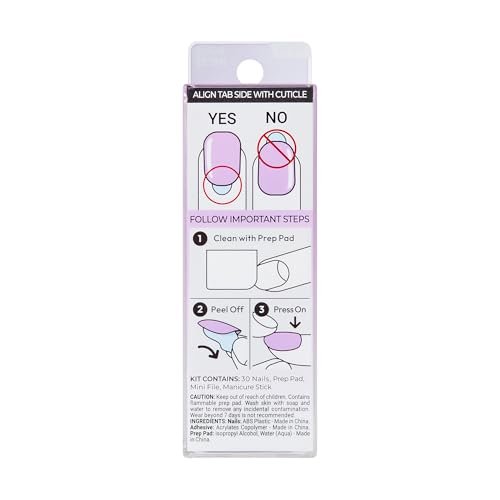 imPRESS Color Ombre Press On Nails - 'Take A Chance' Purple Short Oval - PureFit Technology & Super Hold Adhesive - 30 Nails Set - görsel 18