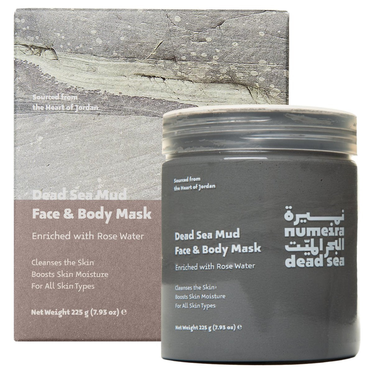 Numeira Dead Sea Mud Mask for Face & Body with Trace Minerals - Pore Reducer, Acne Treatment, Hydrating Facial Mask - Harvested from Jordan - görsel 1