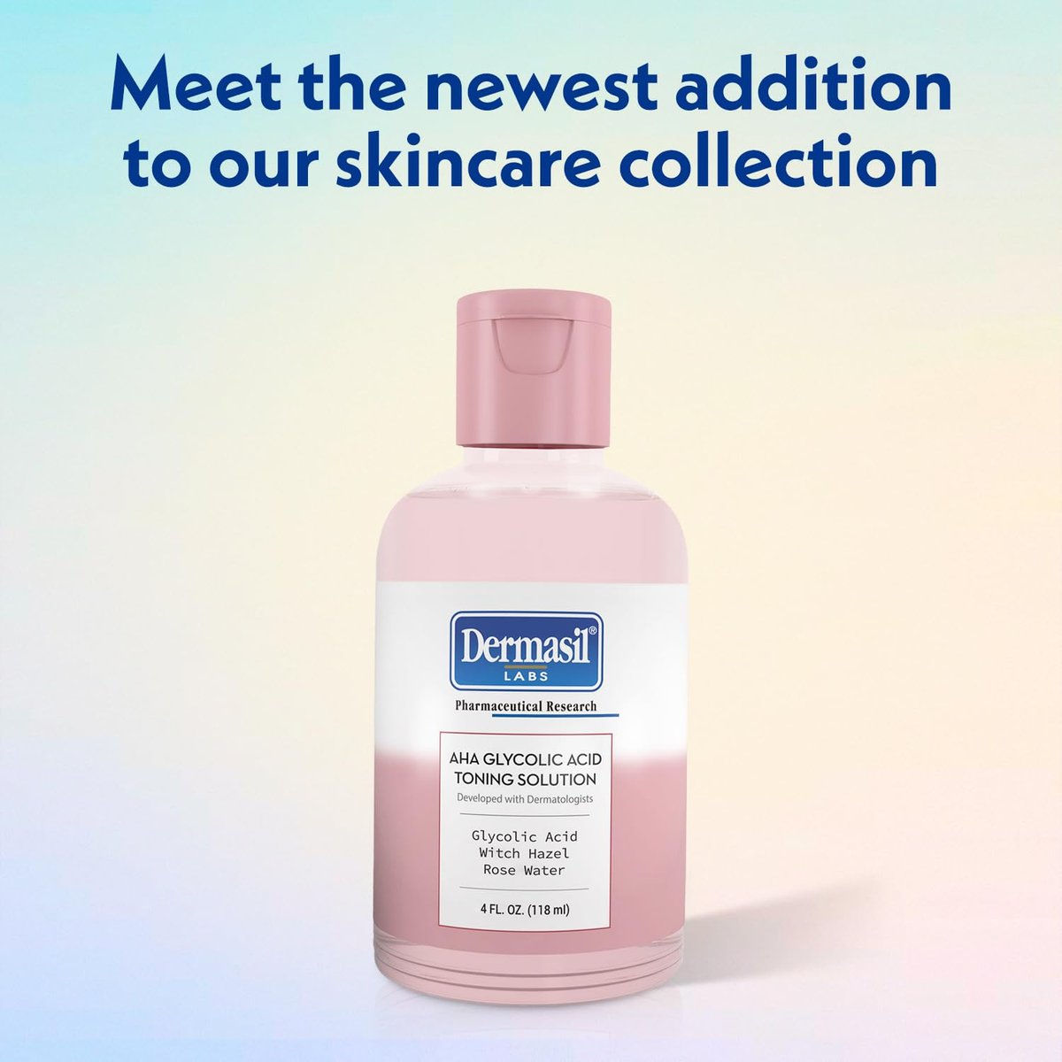 Dermasil AHA Glycolic Acid Toning Solution 3-Pack – Exfoliating Toner for Face with Rose Water, Witch Hazel, and Hyaluronic Acid, 4 Oz Each - görsel 5