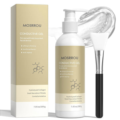 MOSRROU Microcurrent Conductive Gel - Hydrating Collagen Leave-On Primer with Hyaluronic Acid, Snail Mucin & Centella Asiatica, Fragrance-Free, Paraben-Free, 6.8 Fl Oz Avelisse