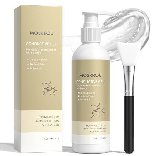 MOSRROU Microcurrent Conductive Gel - Hydrating Collagen Leave-On Primer with Hyaluronic Acid, Snail Mucin & Centella Asiatica, Fragrance-Free, Paraben-Free, 6.8 Fl Oz Avelisse