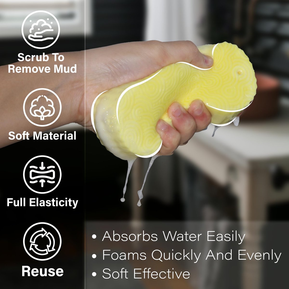 Magic Exfoliating Bath Sponge (2-Pack) – 3D Super Soft Exfoliating Sponge for Adults, Children & Pregnant Women | Reusable Alternative to Exfoliating Gloves - görsel 11