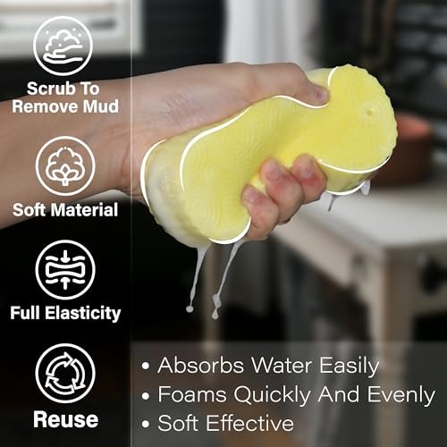 Magic Exfoliating Bath Sponge (2-Pack) – 3D Super Soft Exfoliating Sponge for Adults, Children & Pregnant Women | Reusable Alternative to Exfoliating Gloves - görsel 12