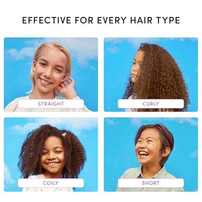 Evereden Kids Detangling Brush – Pain-Free Hair Brush for Toddlers & Children, Ergonomic Grip, Nylon Bristles for All Hair Types (Purple)
