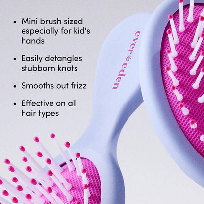 Evereden Kids Detangling Brush – Pain-Free Hair Brush for Toddlers & Children, Ergonomic Grip, Nylon Bristles for All Hair Types (Purple)