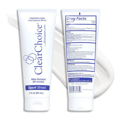 Clear Choice Sport Shield SPF 45 Mineral Sunscreen & Moisturizer – Non-Greasy Broad-Spectrum Face & Body SPF with Micronized Zinc Oxide, No White Cast, Dermatologist Recommended, 2 oz Avelisse