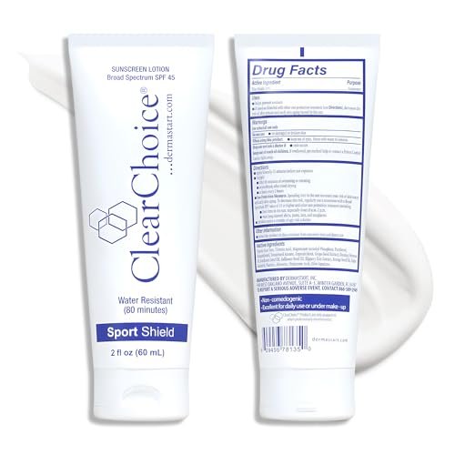 Clear Choice Sport Shield SPF 45 Mineral Sunscreen & Moisturizer – Non-Greasy Broad-Spectrum Face & Body SPF with Micronized Zinc Oxide, No White Cast, Dermatologist Recommended, 2 oz Avelisse