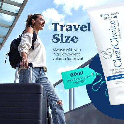 Clear Choice Sport Shield SPF 45 Mineral Sunscreen & Moisturizer – Non-Greasy Broad-Spectrum Face & Body SPF with Micronized Zinc Oxide, No White Cast, Dermatologist Recommended, 2 oz Avelisse