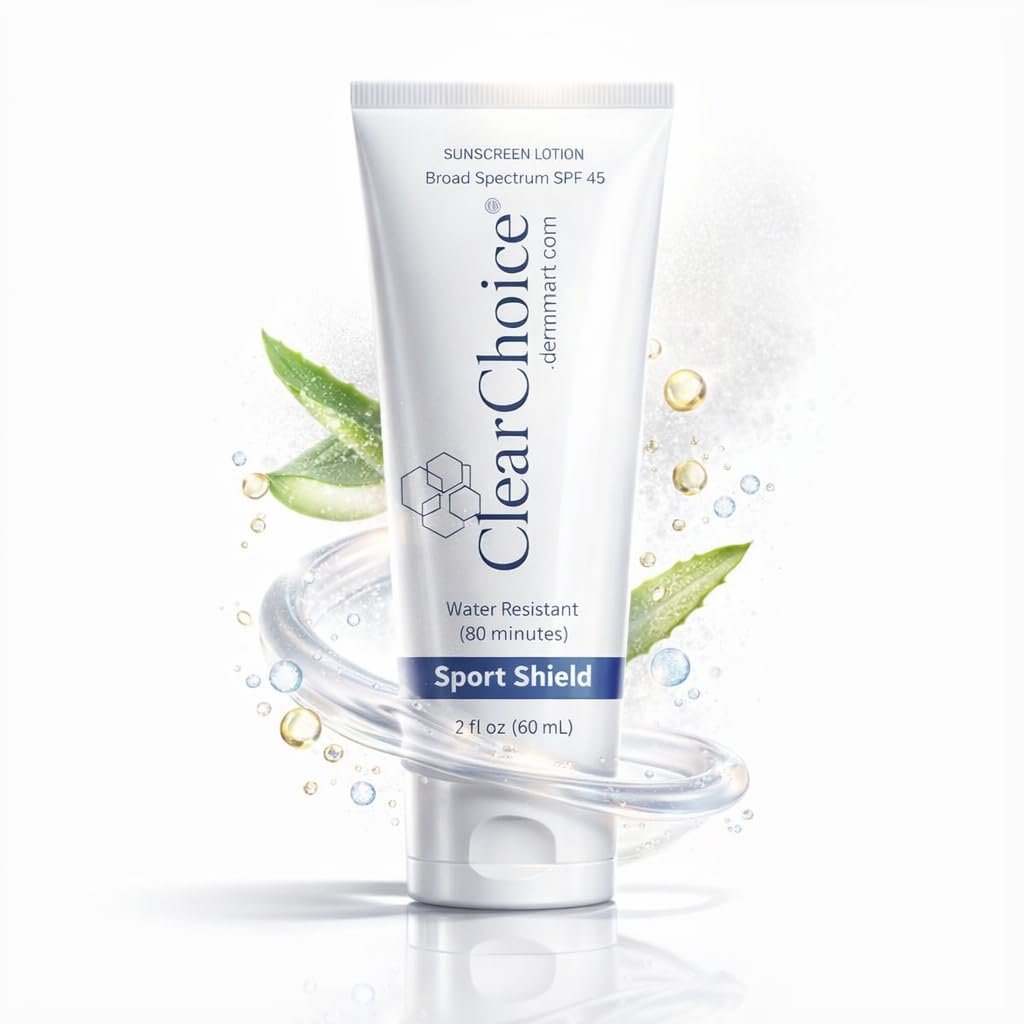Clear Choice Sport Shield SPF 45 Mineral Sunscreen & Moisturizer – Non-Greasy Broad-Spectrum Face & Body SPF with Micronized Zinc Oxide, No White Cast, Dermatologist Recommended, 2 oz Avelisse