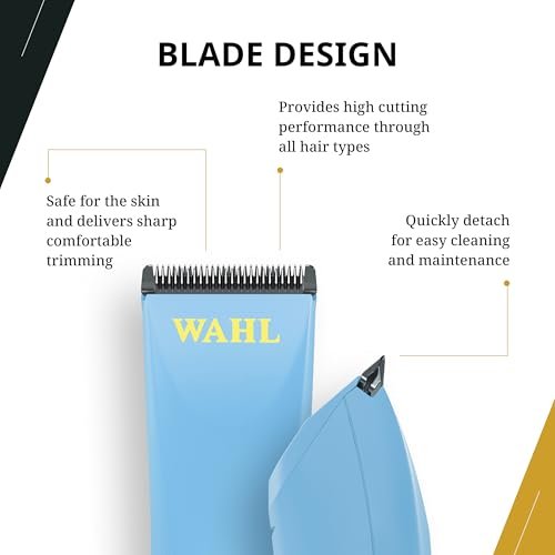 Wahl Professional Peanut Li Cordless Trimmer - Lightweight & Compact, High-Powered Rotary Motor, USB-C Quick Charge, Blue Avelisse