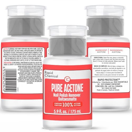 100% Pure Acetone Nail Polish Remover with Built-in Pump – 175ml / 6 fl. oz – Gel & Regular Polish Remover - görsel 12