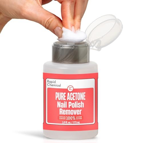 100% Pure Acetone Nail Polish Remover with Built-in Pump – 175ml / 6 fl. oz – Gel & Regular Polish Remover - görsel 2