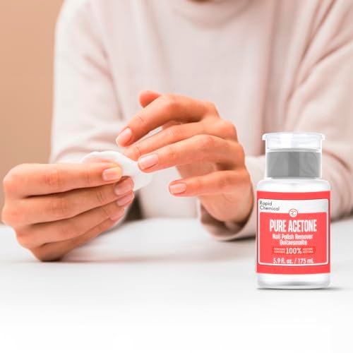 100% Pure Acetone Nail Polish Remover with Built-in Pump – 175ml / 6 fl. oz – Gel & Regular Polish Remover - görsel 10